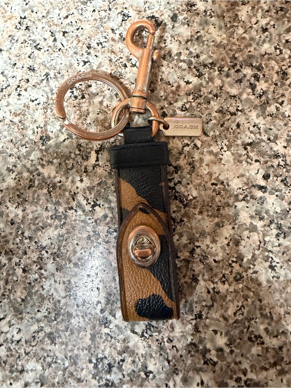 COACH Ocelot Leopard Key Fob
